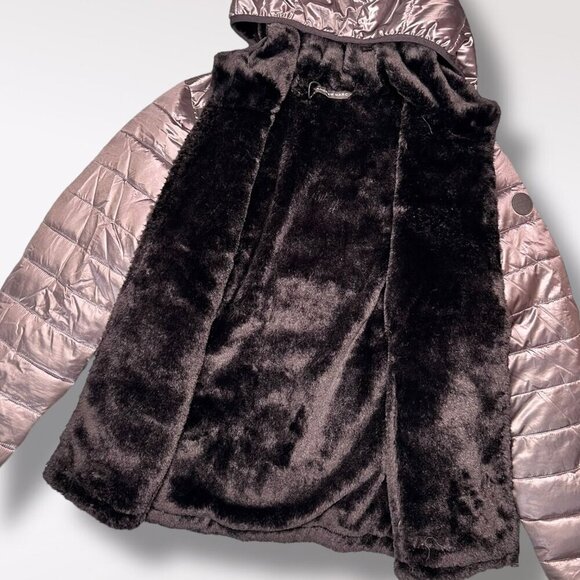 Andrew Marc Reversible Quilted Puffer Jacket Hooded Small - Picture 11 of 12